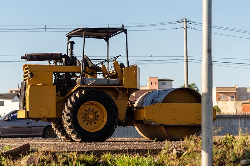 single drum roller ready to work